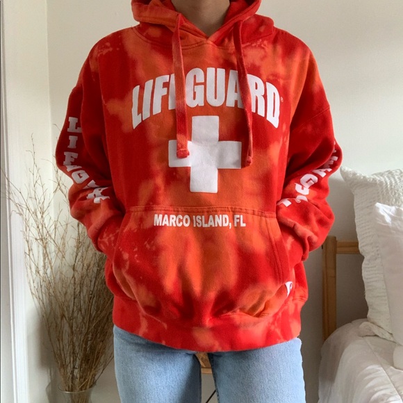 tie dye lifeguard hoodie